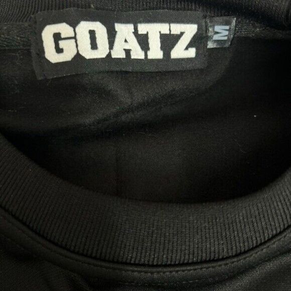Goatz Crewneck Sweatshirt Mens Size Medium Black Pullover Logo Embroidered - Picture 5 of 5